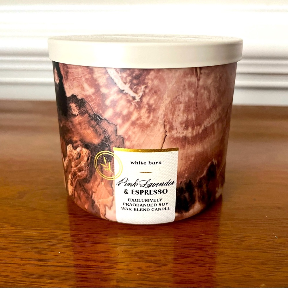 White Barn Pink Lavender and Espresso Candle